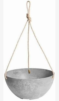 ArtStone Novelty 10" Hanging Bowl - Grey Pot